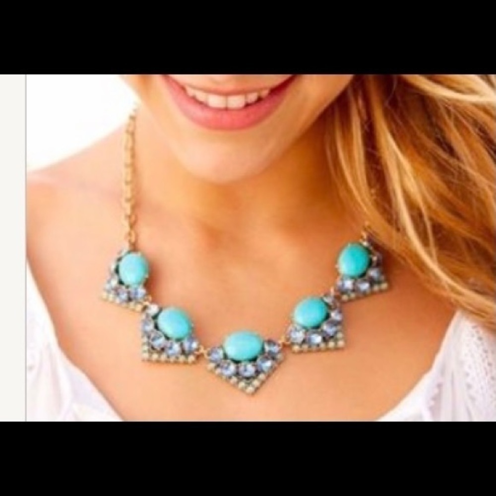 Stella and dot colorful mint green stone rhinestone detail tribal statement